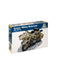 Moto militar German Mil. Motorcycle with sidecar. Escala 1:9 2