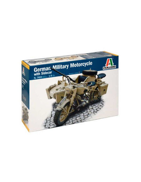 Moto militar German Mil. Motorcycle with sidecar. Escala 1:9