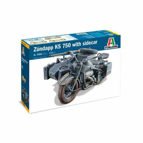 Moto militar Zundapp KS 750 with sidecar. Escala 1:9