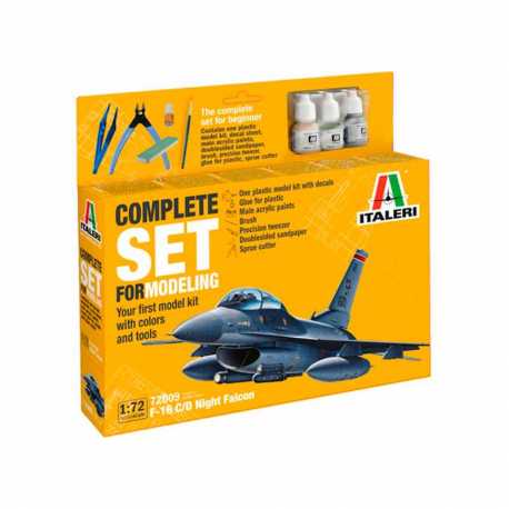 Set de modelismo Avión F-16 C/D Night Falcon. Escala 1:72