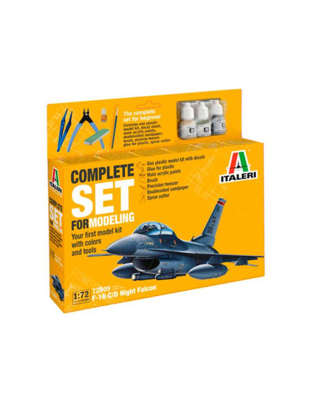 Set de modelismo Avión F-16 C/D Night Falcon. Escala 1:72