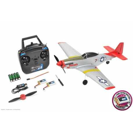 EZ-Wings - Mini P-51 Mustang - RTF - 450mm - 1+1 Li-Po Battery - USB Charger
