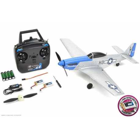 EZ-Wings - Mini P-51 Mustang - RTF - 450mm - 1+1 Li-Po Battery - USB Charger