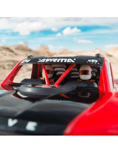 MOJAVE GROM MEGA 380 Brushed 4X4 Small Scale Desert Truck RTR with Battery & Charger, Red/Black