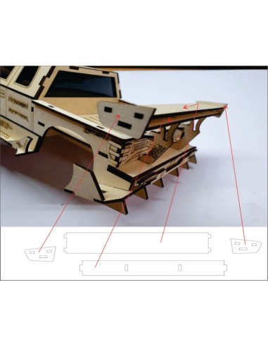 Kit de construcción de madera FORD RAPTOR F1 3D