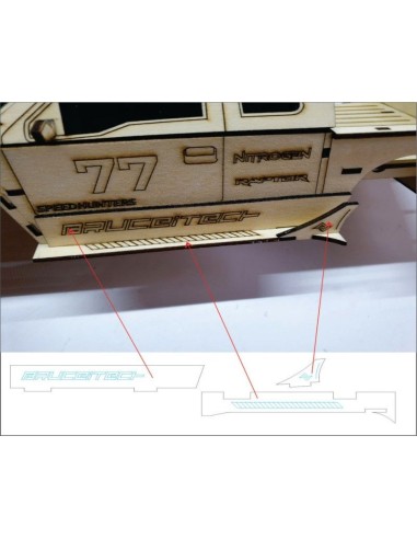 Kit de construcción de madera FORD RAPTOR F1 3D