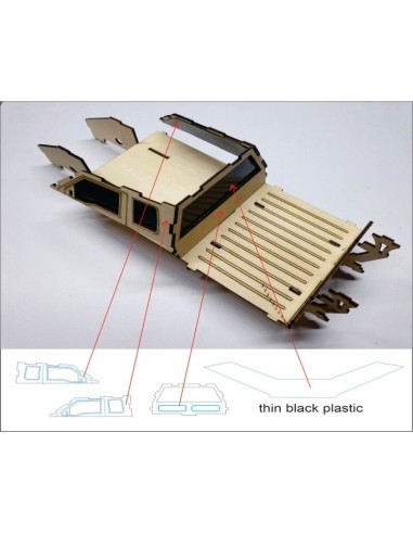 Kit de construcción de madera FORD RAPTOR F1 3D