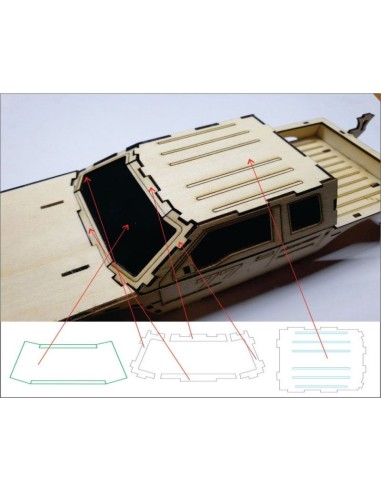 Kit de construcción de madera FORD RAPTOR F1 3D