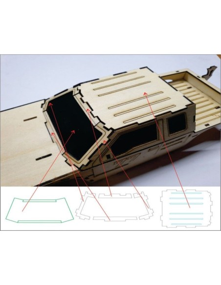 Kit de construcción de madera FORD RAPTOR F1 3D