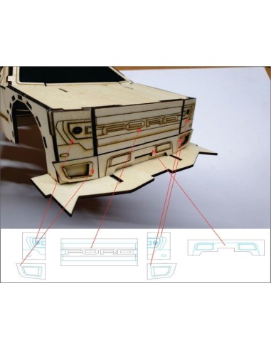 Kit de construcción de madera FORD RAPTOR F1 3D