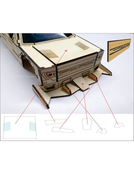 Kit de construcción de madera FORD RAPTOR F1 3D