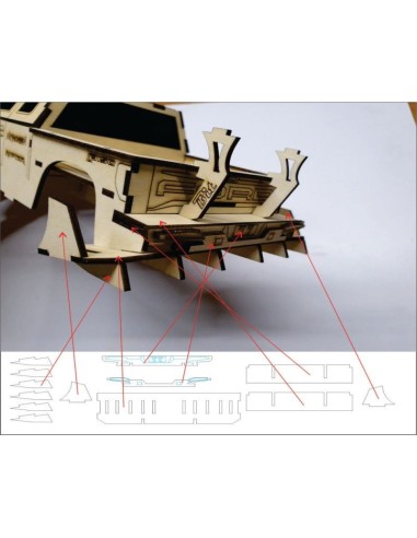 Kit de construcción de madera FORD RAPTOR F1 3D