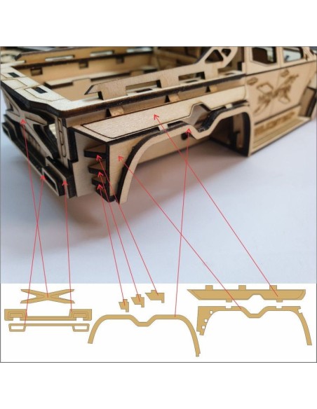 Kit de construcción de madera MERCEDES X M0NSTER 3D