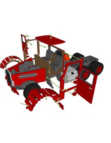 Kit de construcción de madera CAMIÓN Y REMOLQUE
