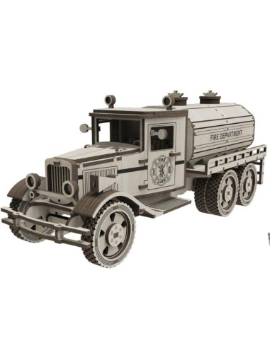 Kit de construcción de madera Camion Cisterna de Bomberos 3d