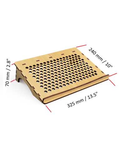 soporte para portátil de madera MDF cortado por láser