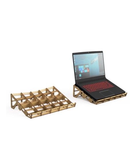 soporte para portátil de madera MDF cortado por láser