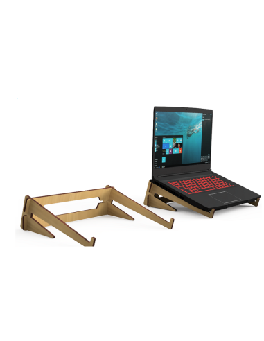 soporte para portátil de madera MDF cortado por láser