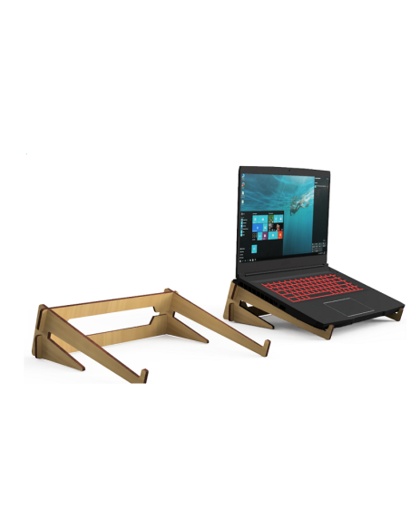soporte para portátil de madera MDF cortado por láser