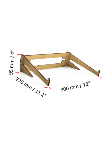 soporte para portátil de madera MDF cortado por láser