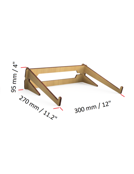 soporte para portátil de madera MDF cortado por láser