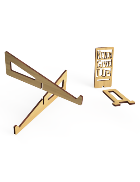 soporte para portátil de madera MDF cortado por láser