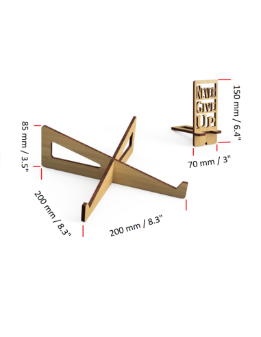 soporte para portátil de madera MDF cortado por láser