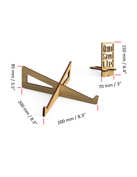 soporte para portátil de madera MDF cortado por láser