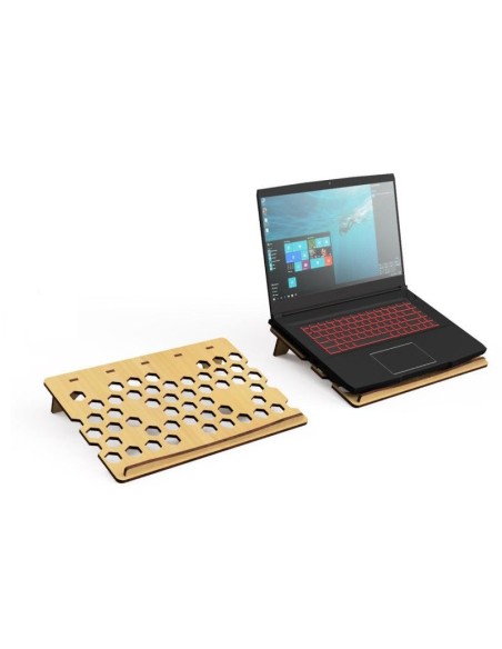 soporte para portátil de madera MDF cortado por láser