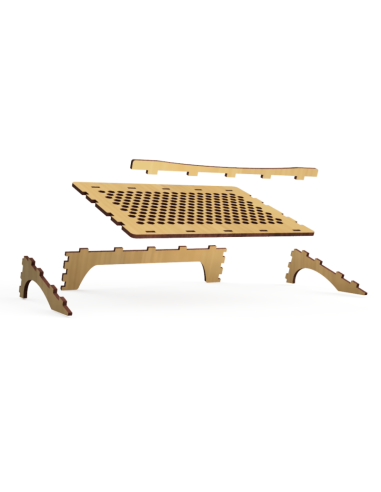 soporte para portátil de madera MDF cortado por láser