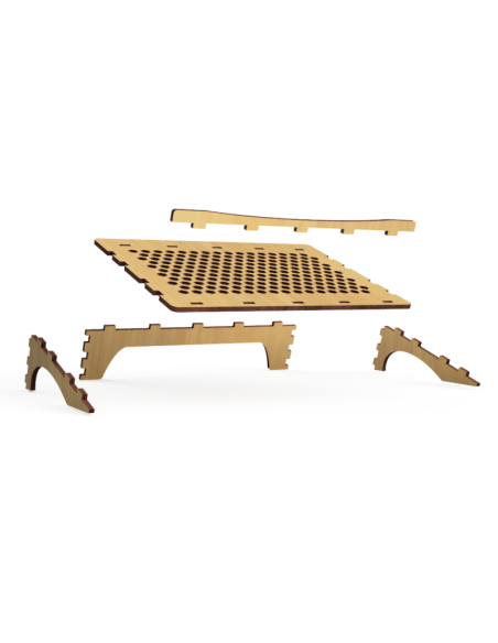 soporte para portátil de madera MDF cortado por láser