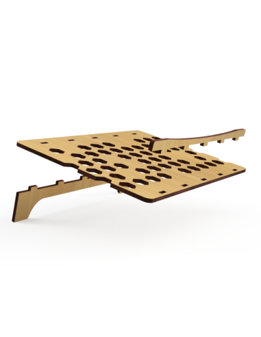 soporte para portátil de madera MDF cortado por láser