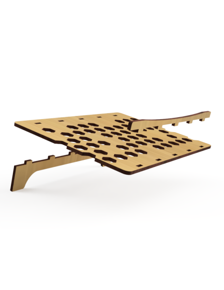 soporte para portátil de madera MDF cortado por láser