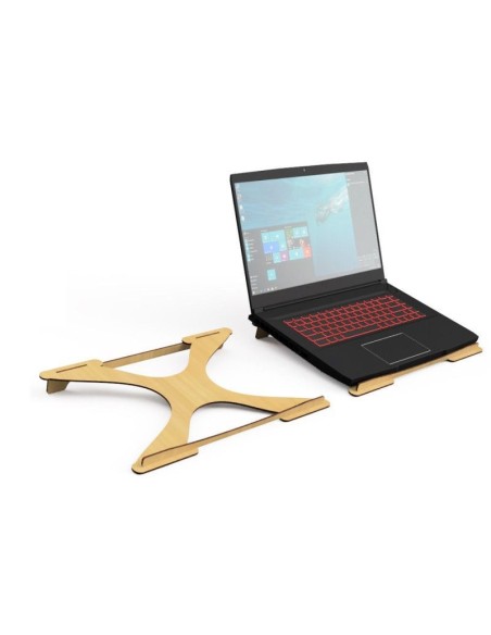 soporte para portátil de madera MDF cortado por láser