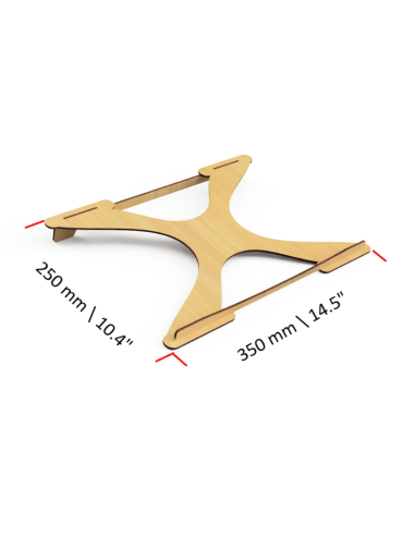 soporte para portátil de madera MDF cortado por láser