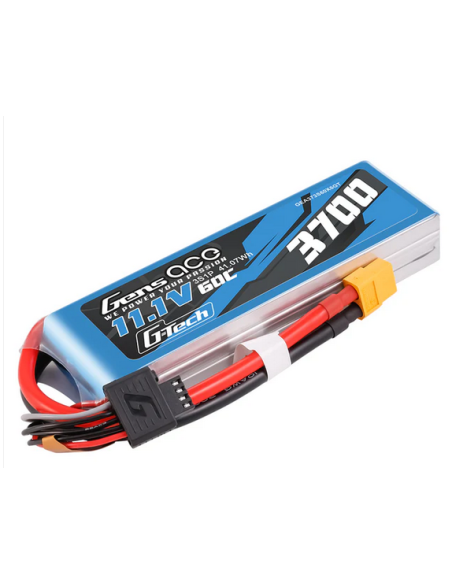 Gens Ace G-Tech 3700mAh 11.1V 60C 3S1P XT60 LIPO Battery Pack
