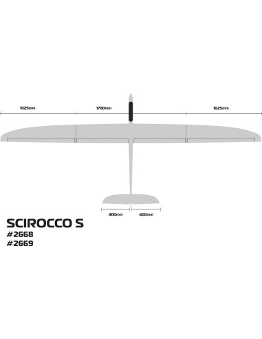 Velero SCIROCCO S 3.75M PNP, planeador de alto rendimiento fabricado en GRP con alas de 4 flaps