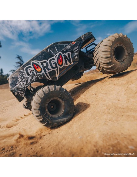 1/10 GORGON 2WD RTA Kit Brushed Monster Truck (Battery & Charger Included), Clear