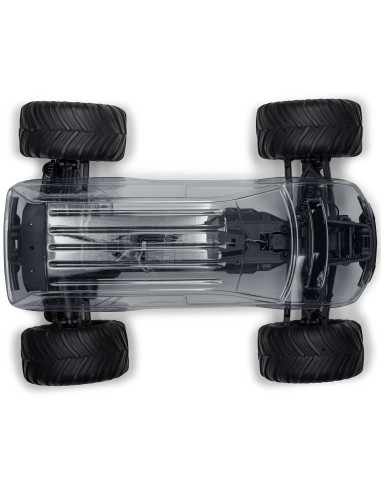 1/10 GORGON 2WD RTA Kit Brushed Monster Truck (Battery & Charger Included), Clear