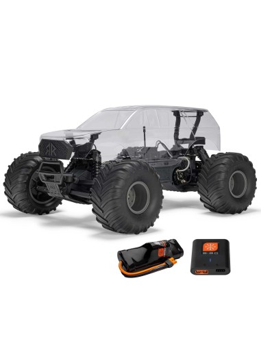 1/10 GORGON 2WD RTA Kit Brushed Monster Truck (Battery & Charger Included), Clear
