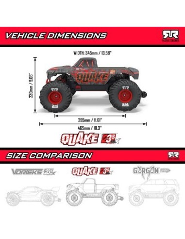 QUAKE 223S DSC 2WD RTR Brushless Monster Truck Red