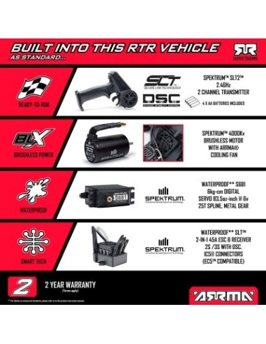 QUAKE 223S DSC 2WD RTR Brushless Monster Truck Red