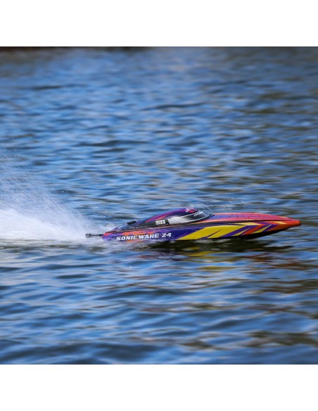 Sonicwake 24" Autoadrizable, sin escobillas, Deep-V RTR (batería y cargador incluidos), rojo