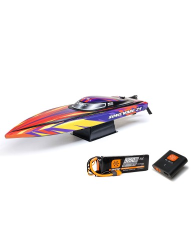 Sonicwake 24" Autoadrizable, sin escobillas, Deep-V RTR (batería y cargador incluidos), rojo