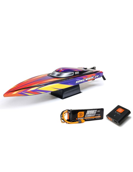 Sonicwake 24" Autoadrizable, sin escobillas, Deep-V RTR (batería y cargador incluidos), rojo