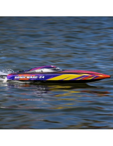 Sonicwake 24" Autoadrizable, sin escobillas, Deep-V RTR (batería y cargador incluidos), rojo