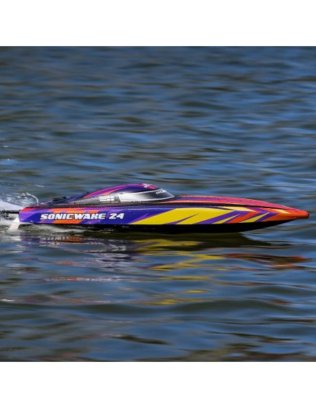 Sonicwake 24" Autoadrizable, sin escobillas, Deep-V RTR (batería y cargador incluidos), rojo