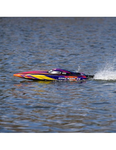 Sonicwake 24" Autoadrizable, sin escobillas, Deep-V RTR (batería y cargador incluidos), rojo