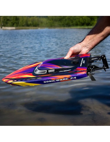 Sonicwake 24" Autoadrizable, sin escobillas, Deep-V RTR (batería y cargador incluidos), rojo