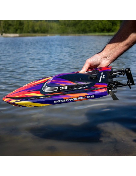 Sonicwake 24" Autoadrizable, sin escobillas, Deep-V RTR (batería y cargador incluidos), rojo